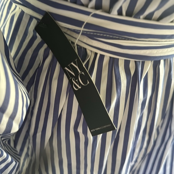 New York & Company NWT Pullover Wrap V Neck Stripe Dress - Picture 7 of 11